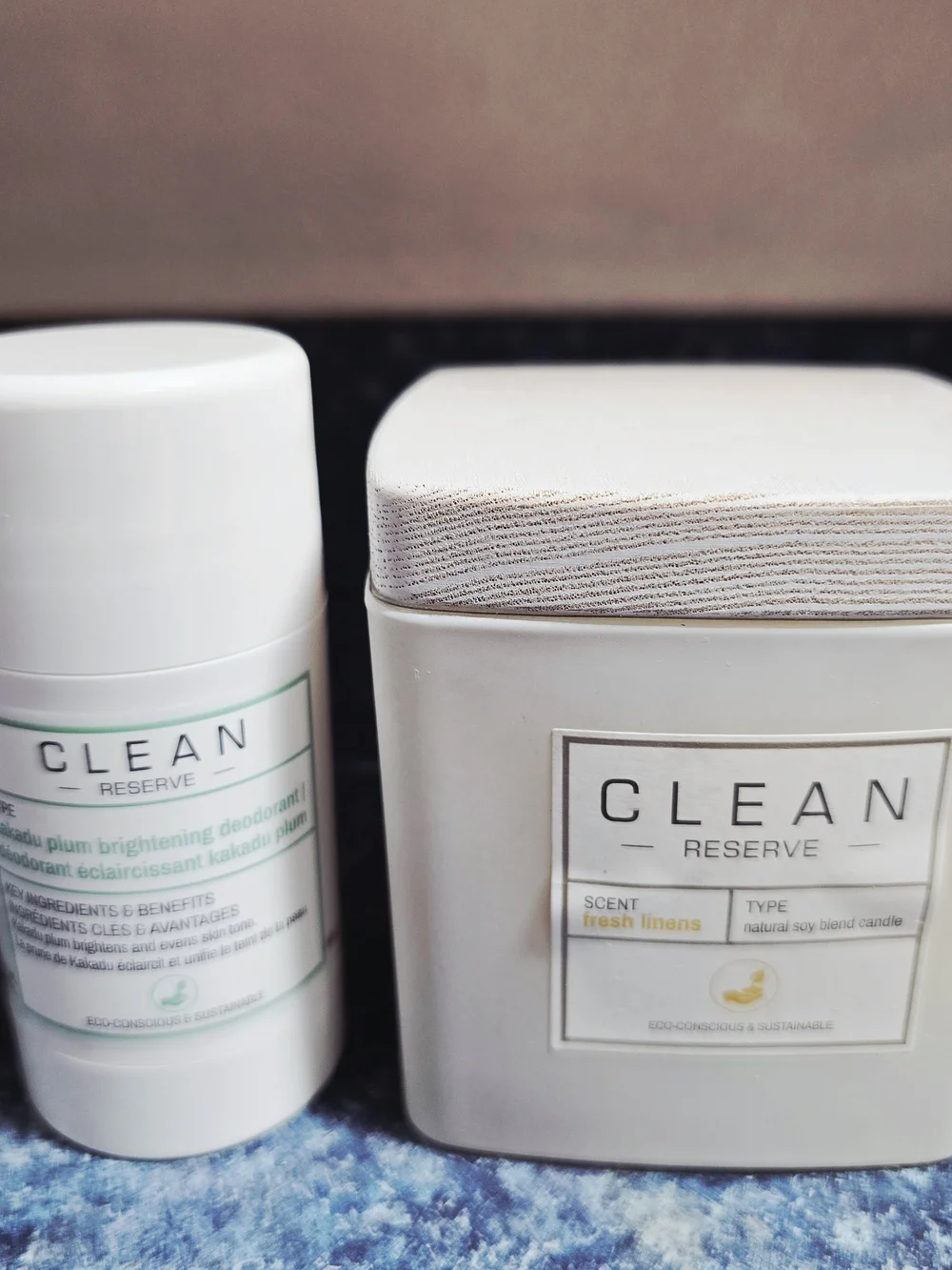 CLEAN RESERVE Fresh Linens Women’s SOY Blend Candle & Deodorant Set - White